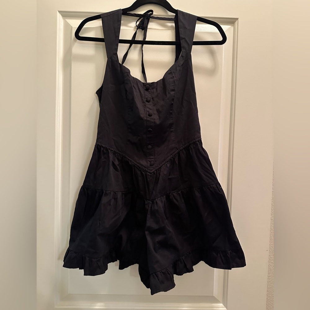 Black Wild Fable ruffle romper